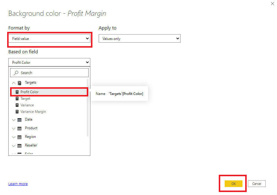Conditional Formating trong Power BI